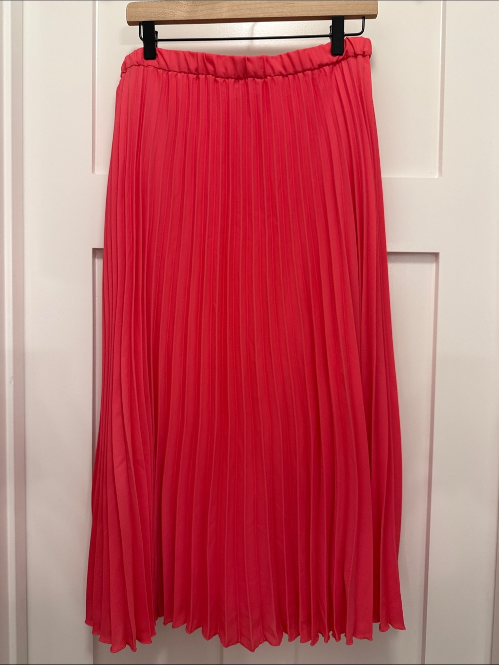 Anne Klein Pleated Midi Skirt in Coral Pink